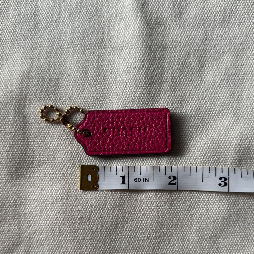 Coach Hot Pink Leather Hang Tag
